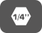 Profil hexagonal 1/4''