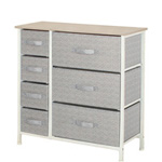 COMODA 7 SERTARE TEXTILE / 63X31X73CM - GRI/ALB