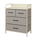 COMODA 4 SERTARE TEXTILE / 58X29X79CM - GRI/ALB