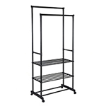 SUPORT HAINE DUBLU CU POLITE - 78.5X41.5X165CM / 15KG
