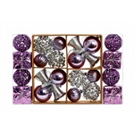 SET ORNAMENTE DE CRACIUN / VIOLET - 24P.