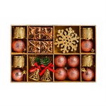 SET ORNAMENTE DE CRACIUN / ROZ - 24P.