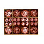 SET ORNAMENTE DE CRACIUN / ROZ - 40P.