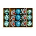 SET ORNAMENTE DE CRACIUN / ALBASTRU - 15P.