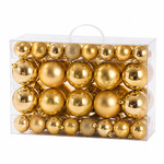 SET ORNAMENTE PLASTIC DE CRACIUN / AURIU - 68P.