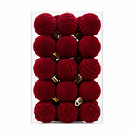 SET ORNAMENTE CATIFELATE DE CRACIUN / VISINIU - 30P.