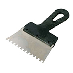 SPATULA INOX DINTATA CU MANER PLASTIC