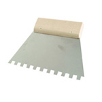 SPATULA INOX DINTATA CU MANER LEMN