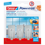 CARLIG ADEZIV DETASABIL DREPTUNGHI - 1KG / CROM, 3/SET