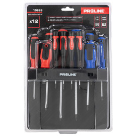 set surubelnite s2 maner soft-touch cu suport - 12p.