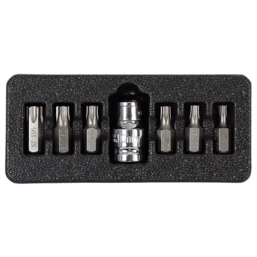 Set varfuri torx cu orificiu cr-va s2 - 7p.