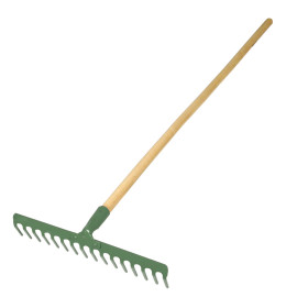 grebla metalica cu maner lemn 130cm / 14 dinti