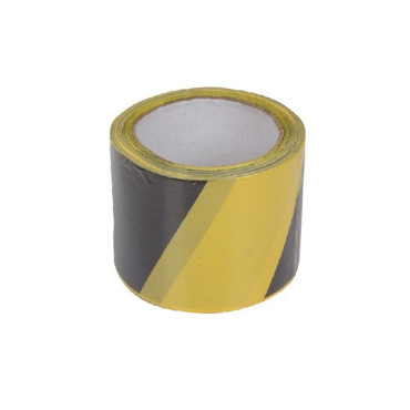 Banda avertizare bicolora negru-galben 120mm / 100m