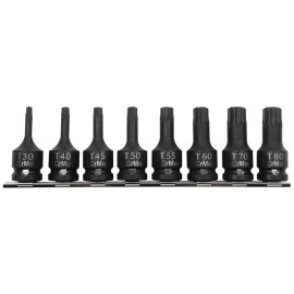 set tubulare impact cu varf torx t30-t80 - 8p.