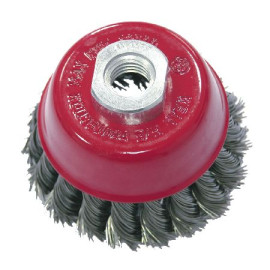 perie sarma impletita tip cupa cu filet 80mm