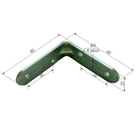 coltar metalic dreptunghiular simplu 16/40x40mm