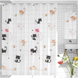 perdea dus 70g / 180x200cm - model-pisica