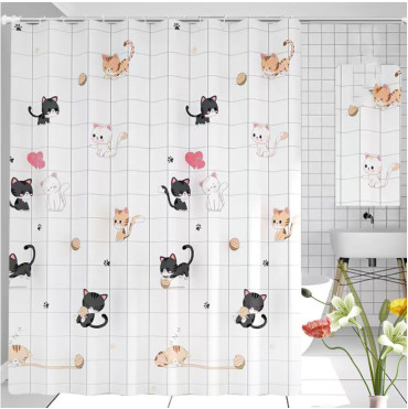 Perdea dus 70g / 180x200cm - model-pisica