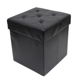 taburet pliabil depozitare - 38x38x38cm / negru