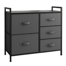 comoda 5 sertare textile / 83x29x77cm - antracit/negru