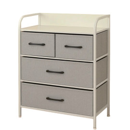 comoda 4 sertare textile / 58x29x79cm - gri/alb