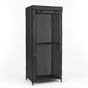 Dulap haine textil cu rulou - 75x40x190cm / gri