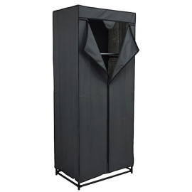 dulap haine textil cu fermoar - 70x45x160cm / gri