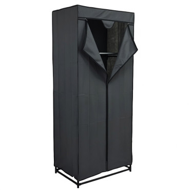 Dulap haine textil cu fermoar - 70x45x160cm / gri