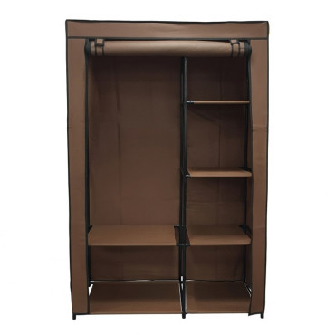 Dulap haine textil cu rulou - 105x45x160cm / maro