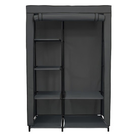 dulap haine textil cu rulou - 105x45x160cm / gri