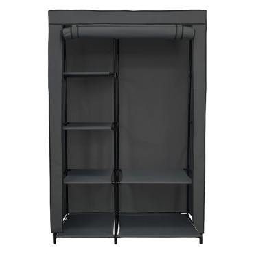 Dulap haine textil cu rulou - 105x45x160cm / gri