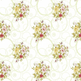 fata masa pvc - 160g/m2 / 1.37x20m / mix-flori-crem