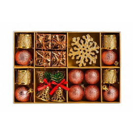 set ornamente de craciun / roz - 24p.