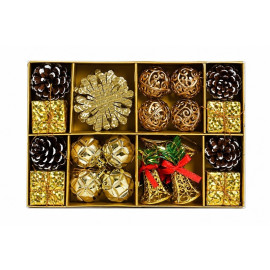 set ornamente de craciun / auriu - 24p.