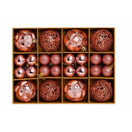 set ornamente de craciun / roz - 40p.