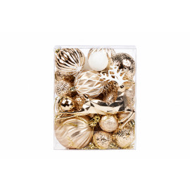 set ornamente de craciun / bej - 48p.