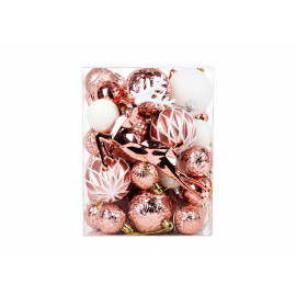 set ornamente de craciun / roz - 48p.