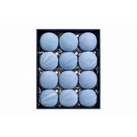 set ornamente lux de craciun / albastru-deschis - 12p.