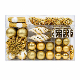 set ornamente diversificate de craciun / auriu - 76p.