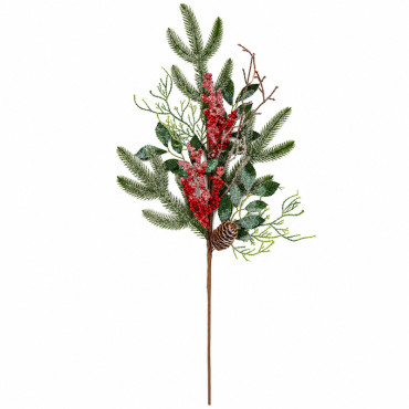 Crenguta decorativa de craciun - bobite-crengi 68cm