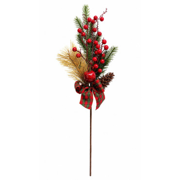 Crenguta decorativa de craciun - bobite-fundita 52cm