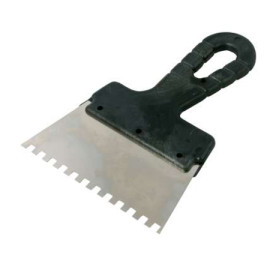 spatula inox dintata cu maner plastic 150/8mm