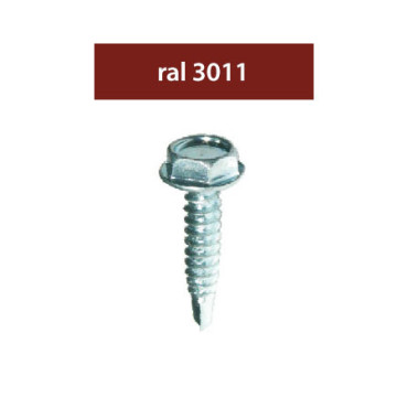 Suruburi perforatoare ral3011-bordo 4.8x28mm, 250/set