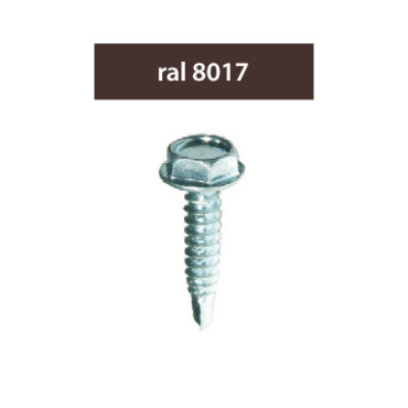 Suruburi perforatoare ral8017-maroniu 4.8x28mm, 250/set
