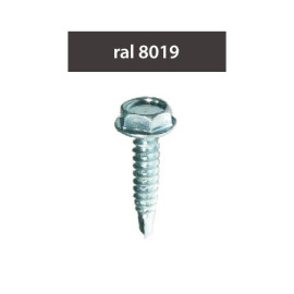 suruburi perforatoare ral8019-mahoniu 4.8x28mm, 250/set