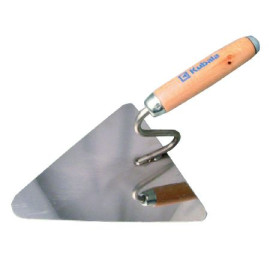 mistrie inox triunghiulara cu maner lemn 200x190mm