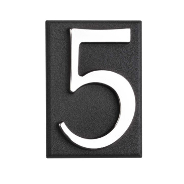 Semn cifra cu placa adeziva fixare - 45mm / crom / 6/9