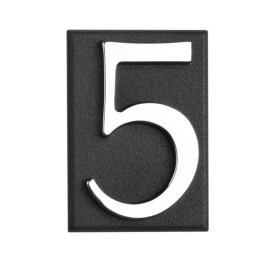 semn cifra cu placa adeziva fixare - 45mm / crom / 7