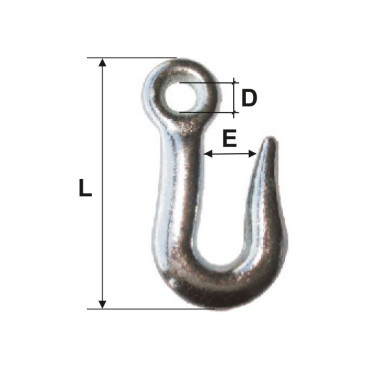 Carlig zincat 5mm / 8.5mm/13mm