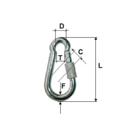 carabina zincata cu filet 4mm / 6mm/5/6mmx40mm
